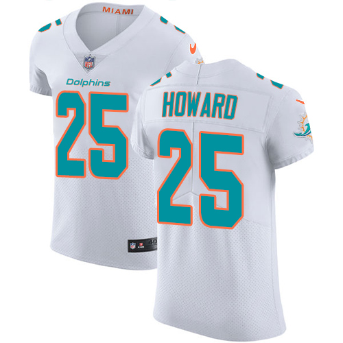 Nike Dolphins #25 Xavien Howard White Men's Stitched NFL Vapor Untouchable Elite Jersey - Click Image to Close